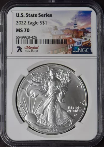 2022 American Silver Eagle - NGC MS70 - 7K Maryland - ✪COINGIANTS✪