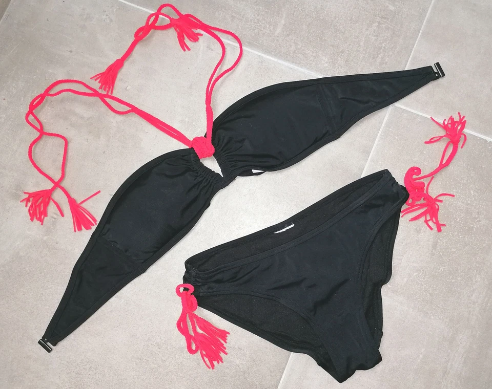 Maillot de bain de natation taille 36-38 TRIBORD de Décathlon noir 2 pièces lani - Photo 1/1