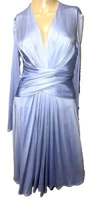 New NWT Issa London Silk Tie Waist Royal Engagement Orchid Blue Dress UK 10 US 6