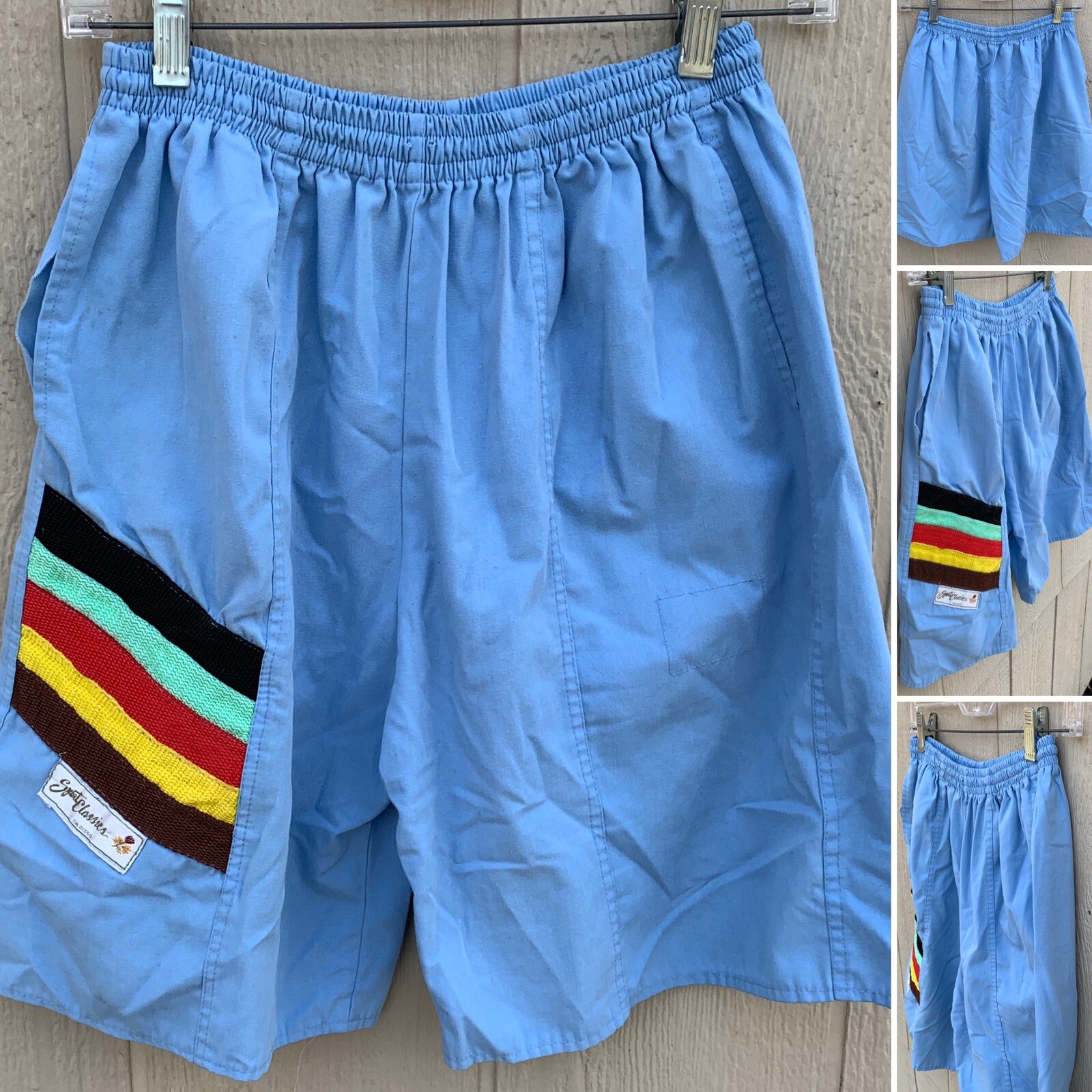Vintage Sport Classics Shorts 5 Stripes Right Leg 70s… Gem
