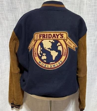 VTG Golden Bear USA TGI FRIDAY'S 30th 1995 Wool Leather Varsity Jacket Med. RARE