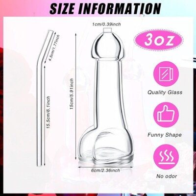2x Funny Party Creative Genital Dick Penis Cocktail Glass Cup Bottle  Decorate | eBay