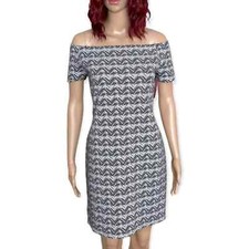 Target Xhilaration Womens Off the Shoulder Dress XL Black White Print NWT