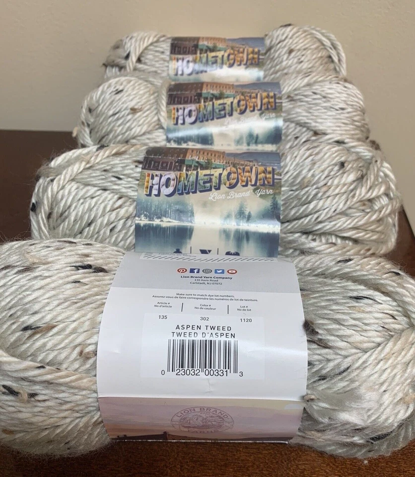 Nuevo Lote de 4 - Hilados Ciudad Natal Marca León Aspen Tweed 135 302 Foto 3 de 3