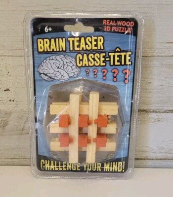 Brain Teaser Cass-tete Mind Challenging Wood Puzzle New