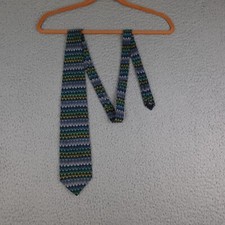 Vintage Grateful Dead Tie Mens Blue Geometric Alligator Fourth Set 100 Silk
