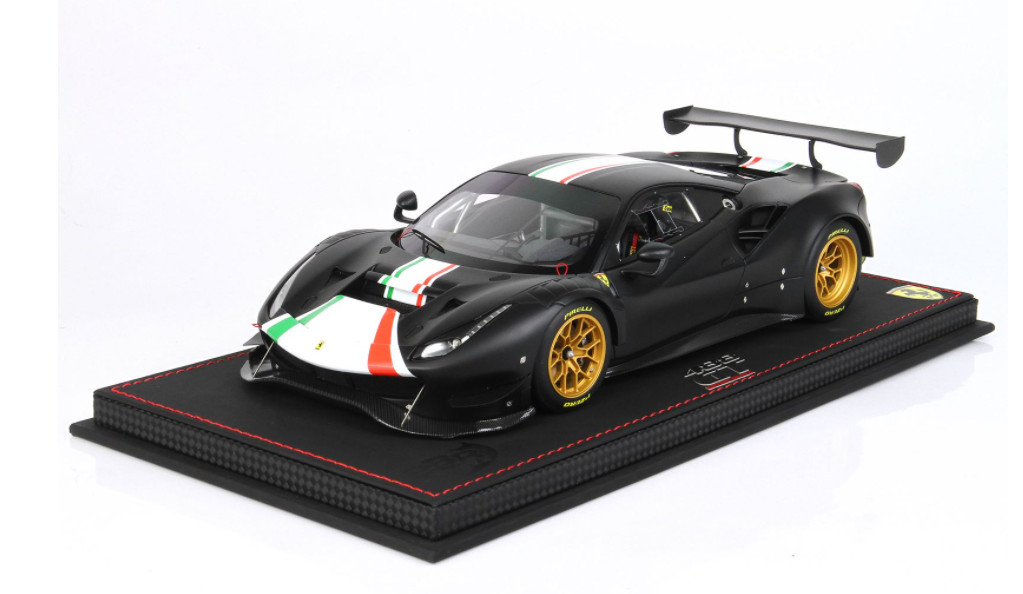 BBR Ferrari 488 Modificata Matt Black 1:18 P18203MB
