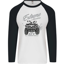ATV All Terrain Vehicle 4X4 Quad Bike Mens L/S Baseball T-Shirt