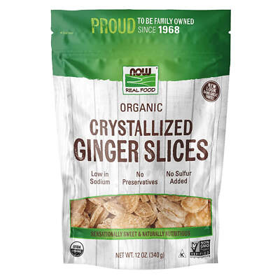 NOW FOODS Ginger Slices Crystallized & Organic 12 oz