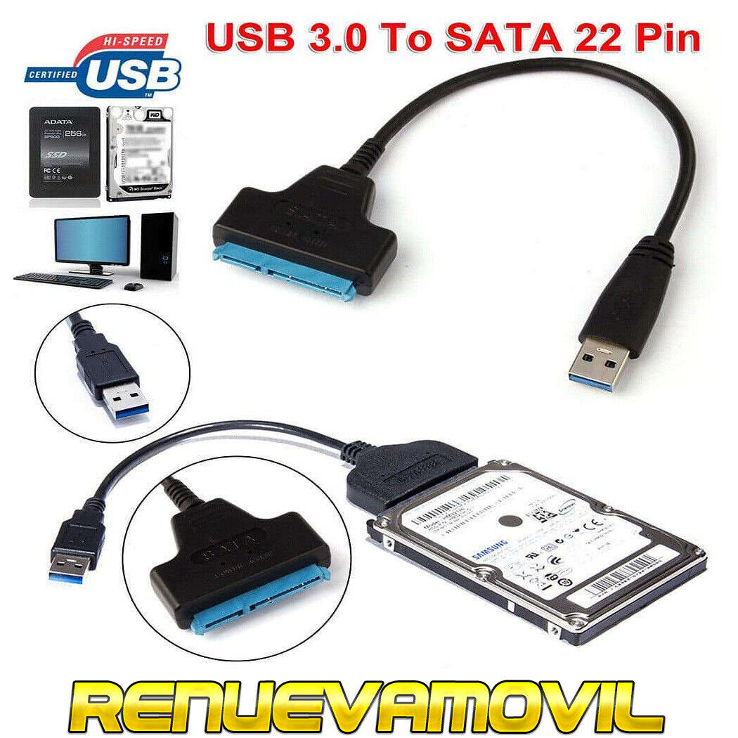 Cable USB 3.0 a SATA 22 Pin 2.5 pulgadas Adaptador de Disco...