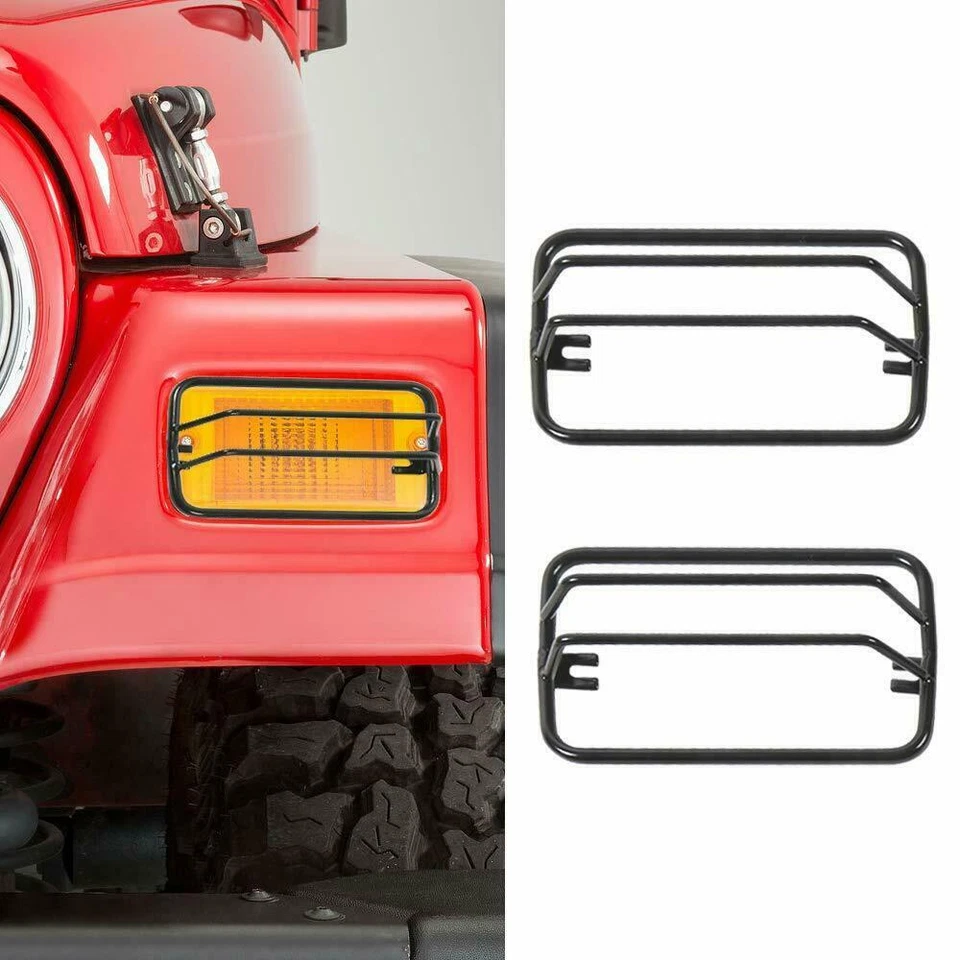 Turn Side Signal Light Protect Guards Cover Fit Jeep Wrangler TJ 1997-2006 Pair - Изображение 2 из 4