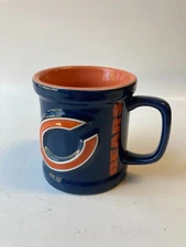 CHICAGO BEARS MUG NEW NWT XPRES NFL FOOTBALL BLUE ORANGE 3D RELIEF DRUM SHAPE