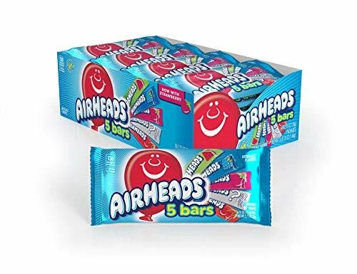 Airheads Variety 5 Full Size Bars Pack Counter Display Assorted Flavors 18 Pack - Picture 3 of 6
