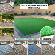 Artificial Grass | 4mm Depth Astro Turf | Garden Decor | Washable Outdoor Rugs 