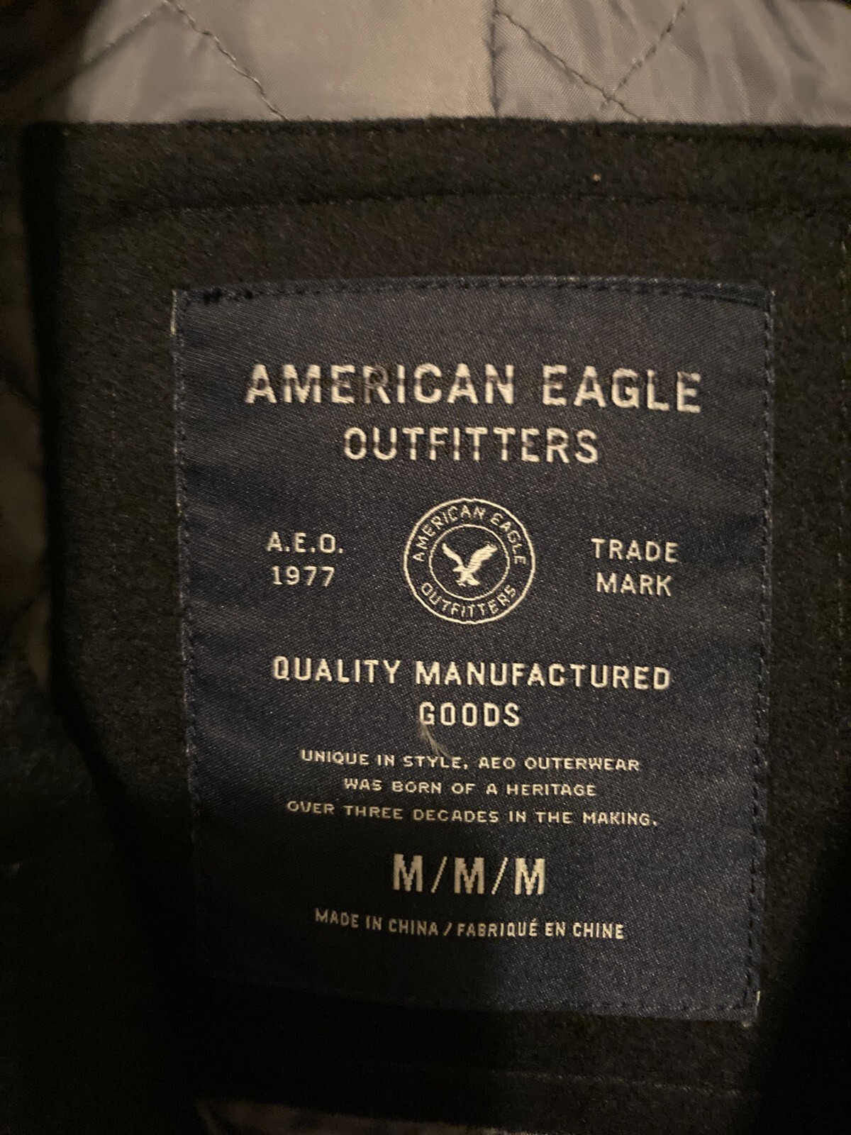 American Eagle Outfitters AEO Wool Peacoat Black  Medium $119 image 2