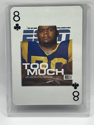RARE 1999 ESPN the Magazine Orlando Pace 8 of Clubs Employee Playing Card