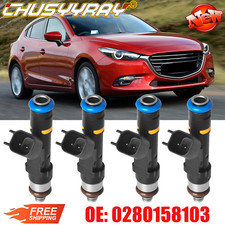 Set of 4 0280158103 Fuel Injectors For 2009-2011 2012 2013 Mazda 3 Sport 2.0L I4