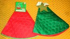 2 Vintage Quilted Christmas Tree Skirts 1-Red, 1-Green 1970s — photo 2