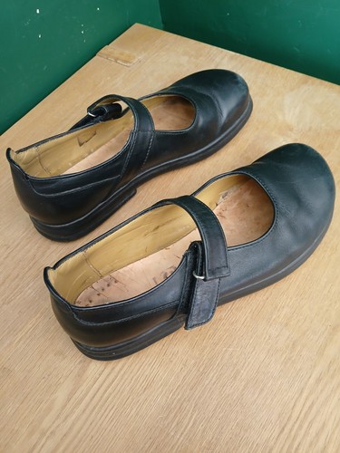 Footprints By Birkenstock Mary Jane Size 4.5 37 Black Leather Womens Kids Shoes - Picture 7 of 9