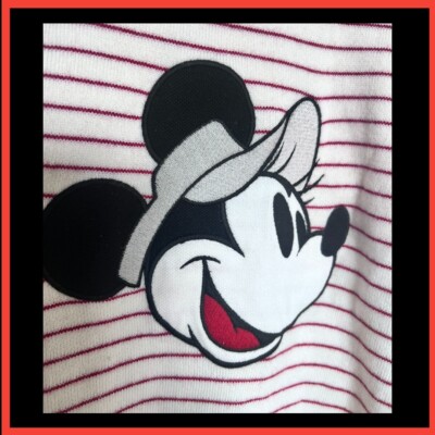 LACOSTE X DISNEY Collaboration Collector Minnie Striped Women Crew Neck  Sweater