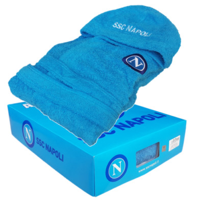 Baby Bademantel mit Kapuze und Taschen SSC NEAPEL Fußball, Frottee 100% Baumwolle