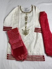 Little girls Pakistani khaadi net hand embroidery kameez shalwar 4 years size 28