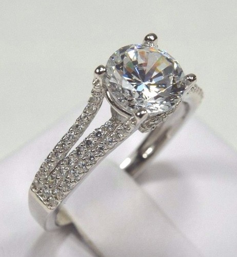 BRANDNEU Sterlingsilber 2 Karat CZ Verlobungsring Größe 5 6 7 8 9 mit Ring Box - Bild 2 von 9