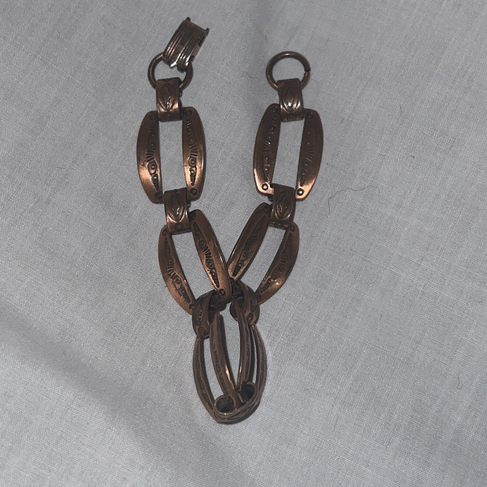 VNTG Solid Copper Native American Style Link Brac… - image 2