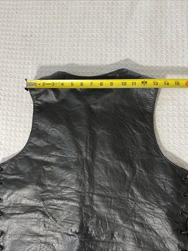Xelement Advanced Motorcycle Gear Leather Vest, Men's Size X-Large Black - Picture 12 of 13