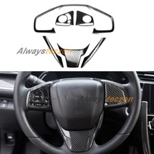 Steering Wheel Decorate Cover Trim Accessories For Honda Civic 2016-2021 Carbon