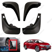 Mud Flap Set Aus 4 Schwarzen FüR Honda Civic Typ-Ii 2019-2020 Ecs