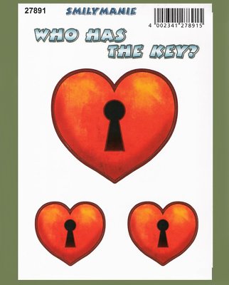 Who has the Key Heart Herz Love Aufkleber Postkarte Sticker Smilymanie Etikett  