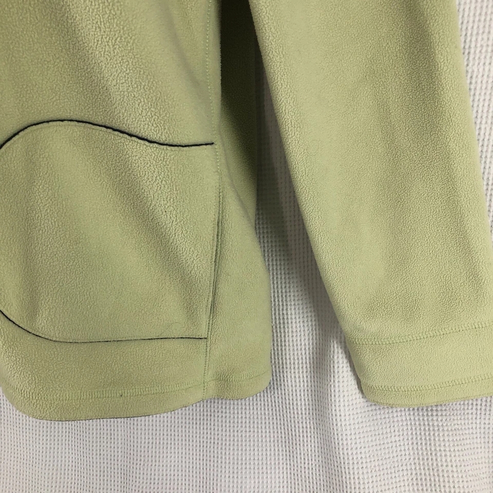 Sport Savvy fleece jacket women’s M green blue trim full zip pockets - Image 3 of 4