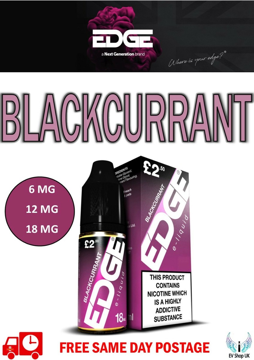 Edge Blackcurrant Flavour E Liquid Vape Juice 10ml x 3 10 15 CHEAP FREEPOST  | eBay UK