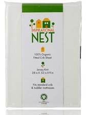 White Ecru Crib Sheet- Jersey- NEST Organic -GOTS Certified Soft Durable