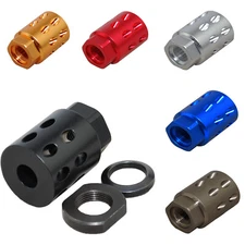 Aluminum Short Muzzle Brake 1/2x28 RH TPI Fit .223 .22LR Color Ver