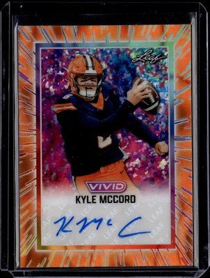 2025 Leaf Vivid #BA-KM1 Kyle McCord Base Auto Lava Orange 3/4