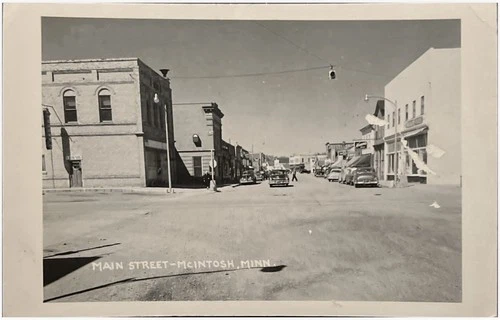 McIntosh Minnesota MN Postcard RPPC Hamms Beer Sign Vintage Stoplight