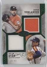 2024 Tier One Dual Player Relics Green 29/49 Justin Verlander Nolan Ryan HOF e8a