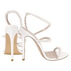 Women's Pointy Open Toe Strappy High Heel Sandals Pearl Studded Stilettos US8 — photo 3