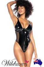 NEW Mapale by Espiral Trix Black Vinyl Bodysuit, Teddy/Bodysuit, Wild Secrets
