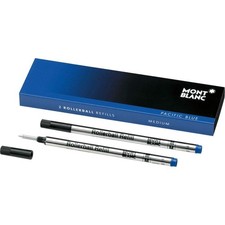 Montblanc Pacific Blue Rollerball Refills 2-Pack Quick-Drying M F Pen Cartridges