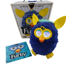 Hasbro Furby Boom Starry Night Blue Yellow Ears Interactive Talking Toy 2012 Box