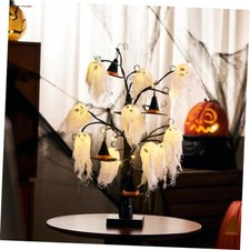 Halloween Decorations Indoor Supplies, Witch Hat Ghost Light Decor with Warm