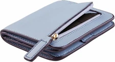 Toughergun Wallet Women Rfid Blocking Small Compact Bifold Luxury Blue 