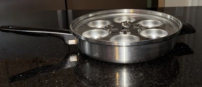 Ekco Prudential Ware 6 Egg Poacher Rack With Handled Skillet Pan Stainless 6 QT