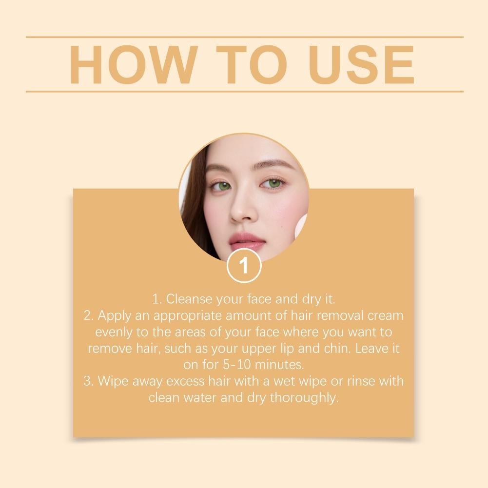 Gentle Facial Hair Removal Cream, Fast-Acting Painless Depilatory Creams 5 USN