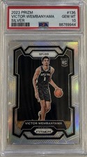 2023 Panini Prizm SILVER #136 VICTOR WEMBANYAMA Rookie RC PSA 10