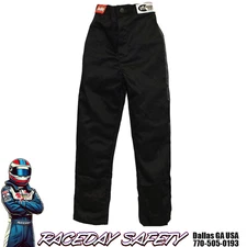 RaceQuip Kid's Racing Pants Black SFI 3.2A/1---Available in 7 Sizes