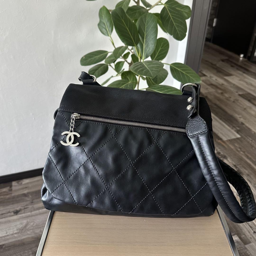 Chanel Paris Biarritz Black Diamond Stitch Shoulder Bag